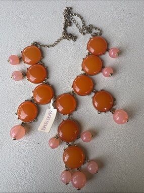 BaubleBar Orange and Pink Bib Necklace